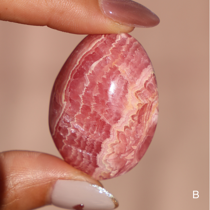 High Quality Rhodochrosite Tumble Stone - Enchantia Muse