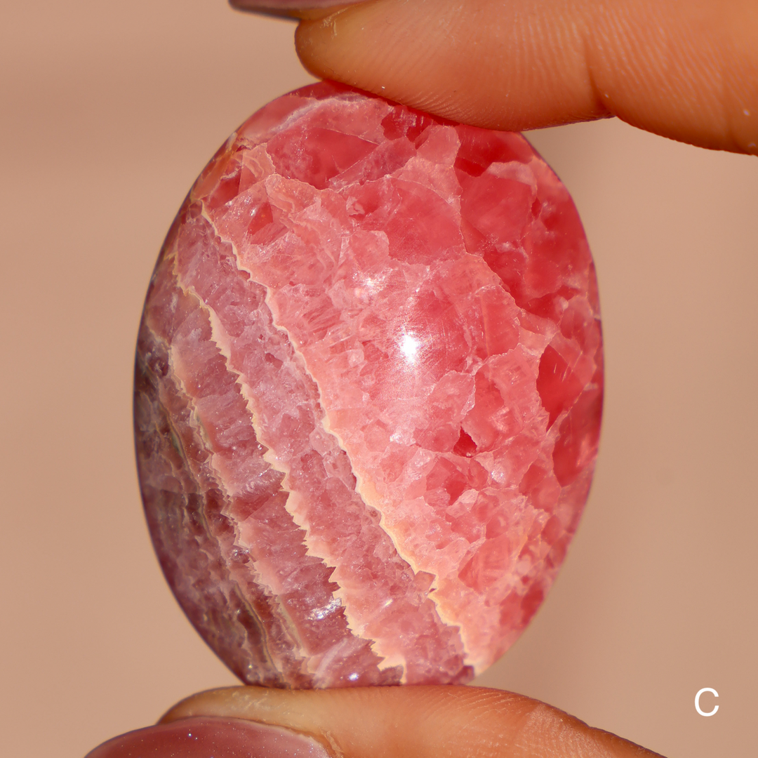 High Quality Rhodochrosite Tumble Stone - Enchantia Muse