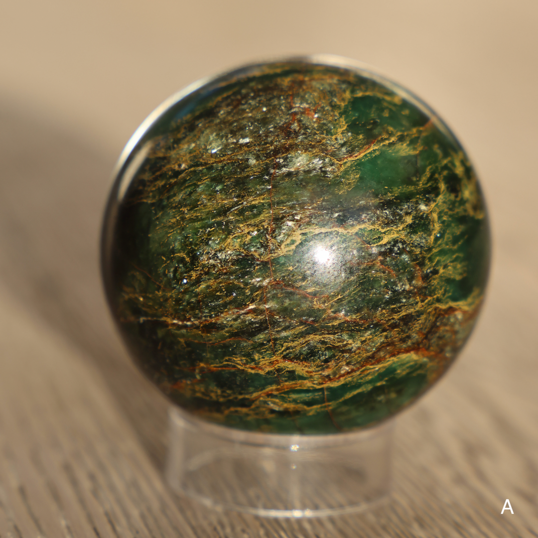 Golden Emerald Green Sphere - Enchantia Muse