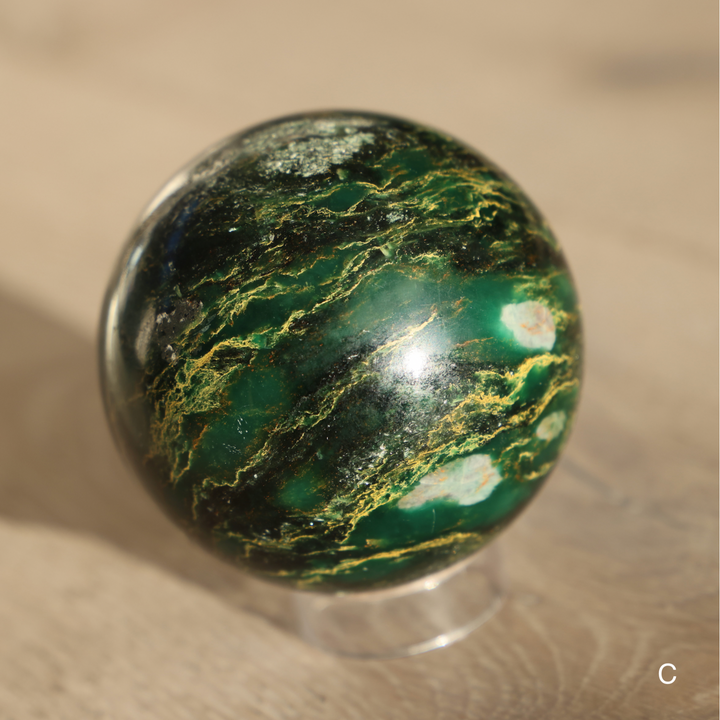 Golden Emerald Green Sphere - Enchantia Muse