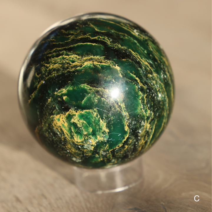 Golden Emerald Green Sphere - Enchantia Muse