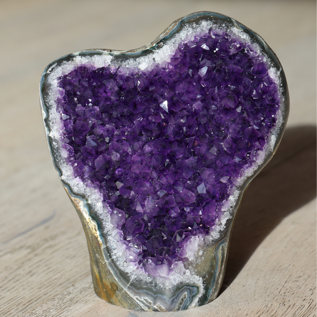 'Ametheart' High Quality Amethyst Crystal Cut Base - L - Enchantia Muse