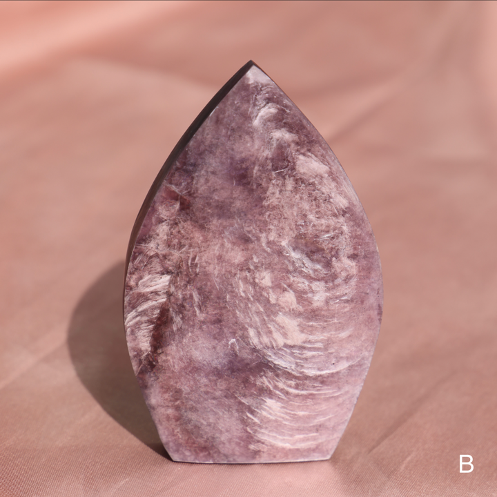 Flashy Gemmy Lepidolite Flame - Enchantia Muse