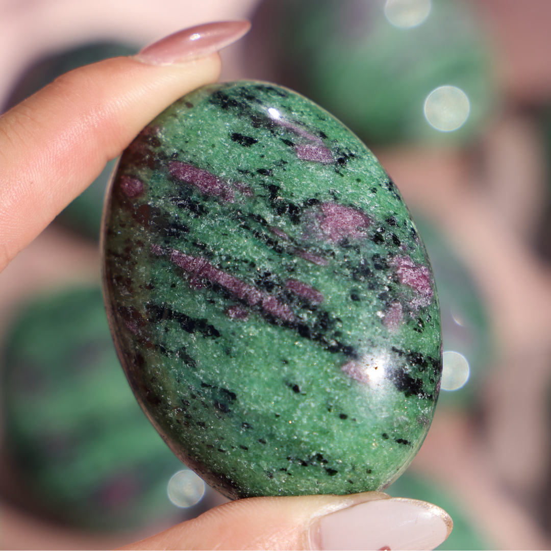 Ruby Zoisite Palm Stone - Enchantia Muse