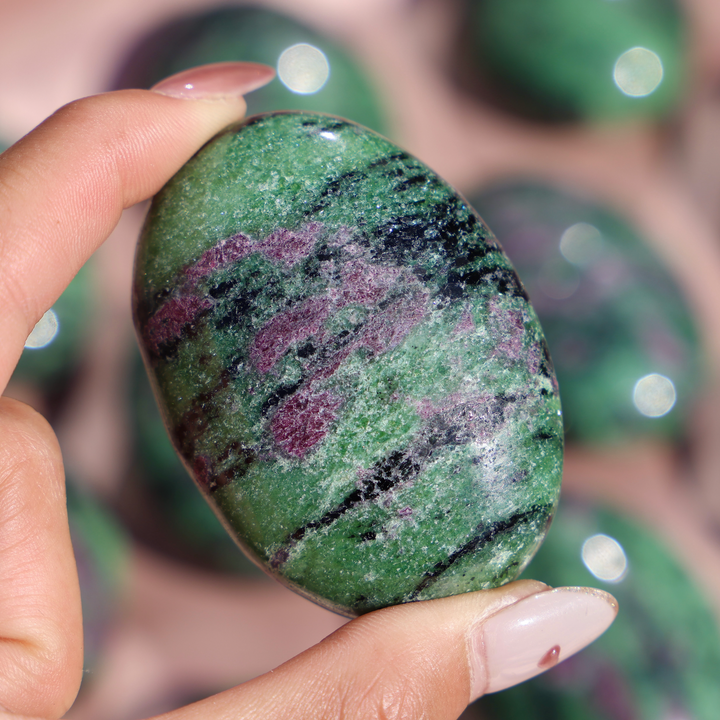 Ruby Zoisite Palm Stone - Enchantia Muse