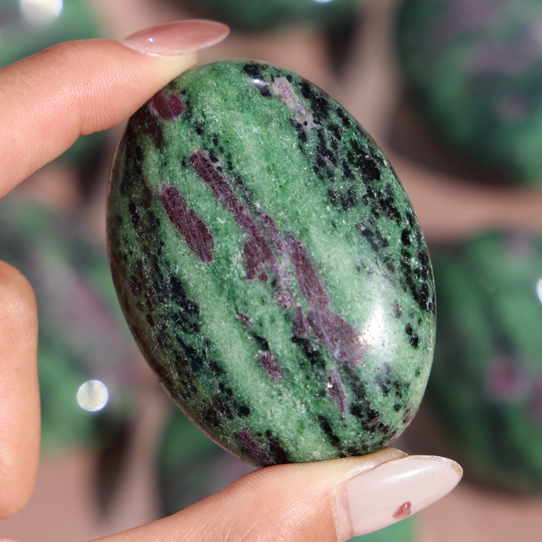 Ruby Zoisite Palm Stone - Enchantia Muse