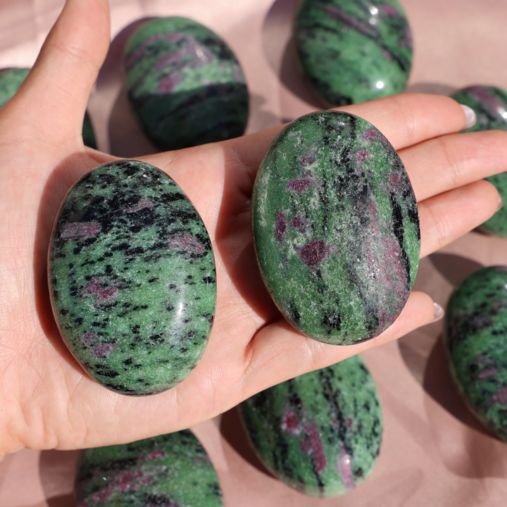 Ruby Zoisite Palm Stone - Enchantia Muse