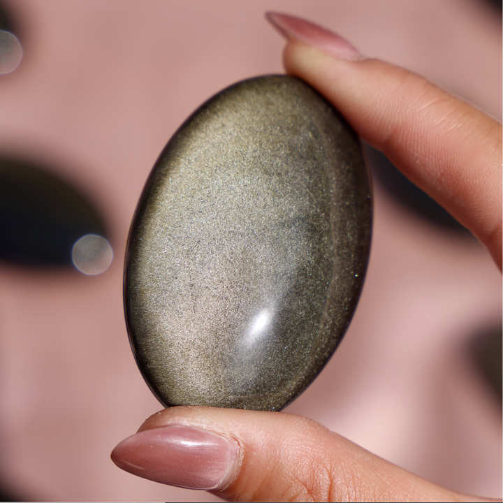 Golden Obsidian Palm Stone - Enchantia Muse