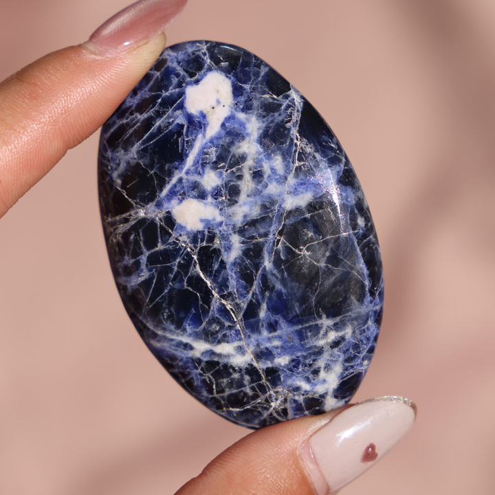 High Quality Sodalite Palm Stone - Enchantia Muse