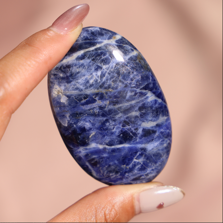 High Quality Sodalite Palm Stone - Enchantia Muse