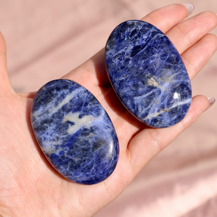 High Quality Sodalite Palm Stone - Enchantia Muse