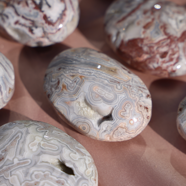 Mexican Crazy Lace Agate Palm Stone - Enchantia Muse