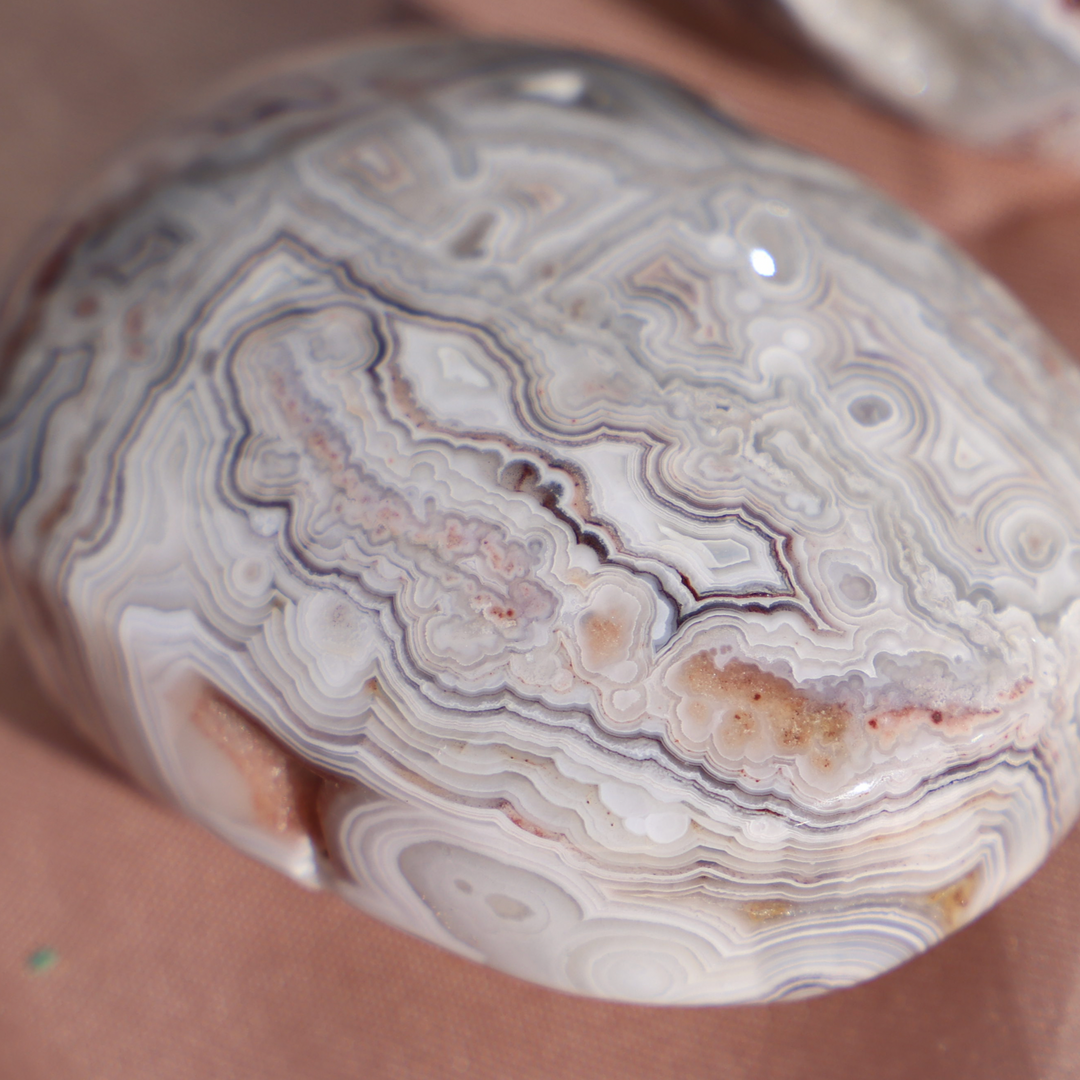 Mexican Crazy Lace Agate Palm Stone - Enchantia Muse