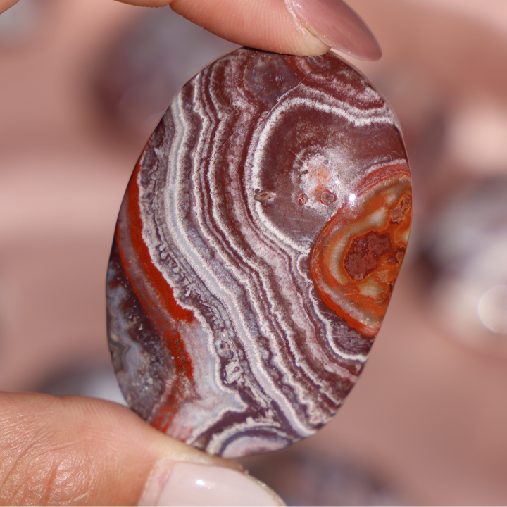 Mexican Crazy Lace Agate Palm Stone - Enchantia Muse