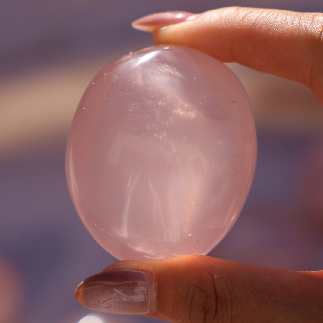 Rose Quartz Palm Stone - Enchantia Muse