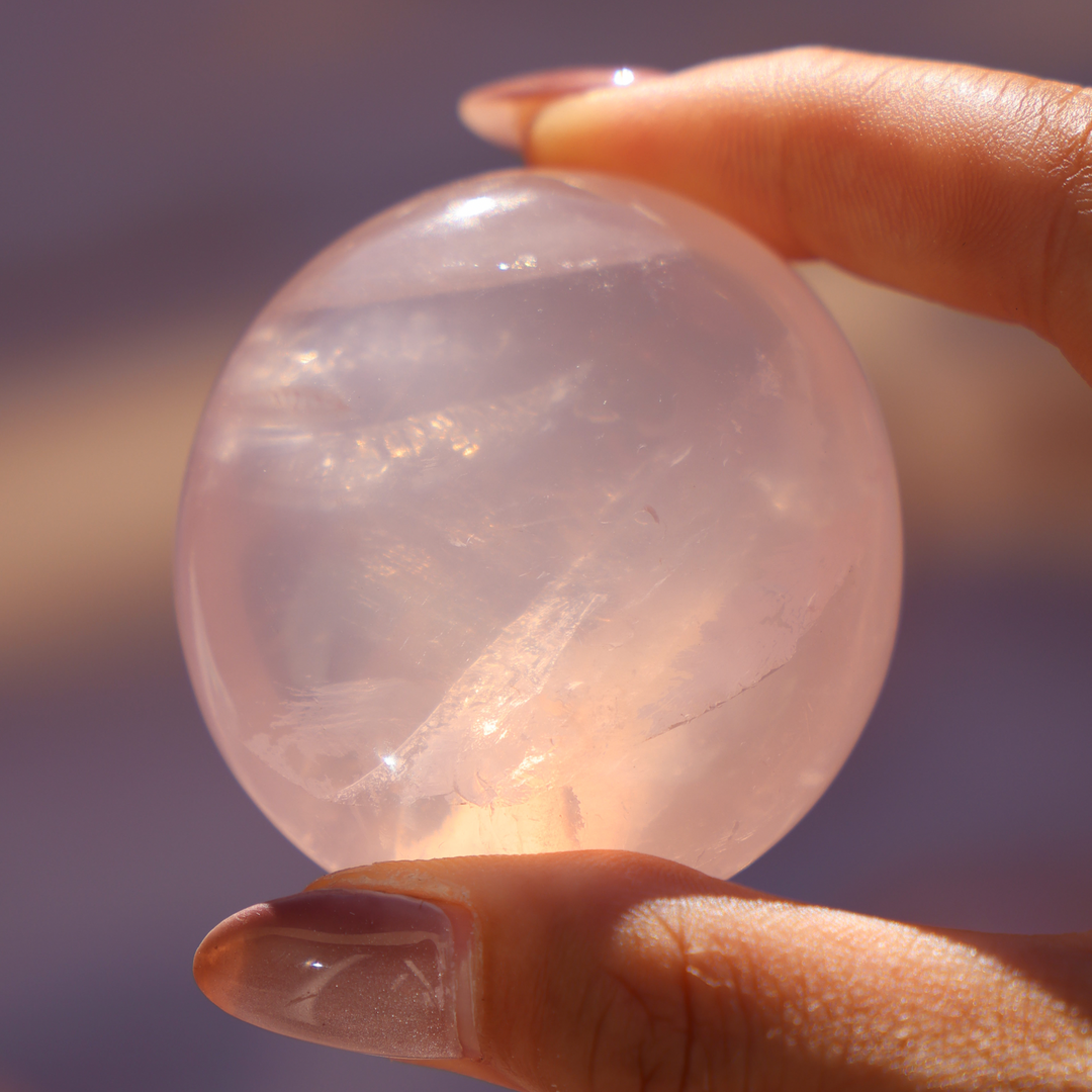 Rose Quartz Palm Stone - Enchantia Muse