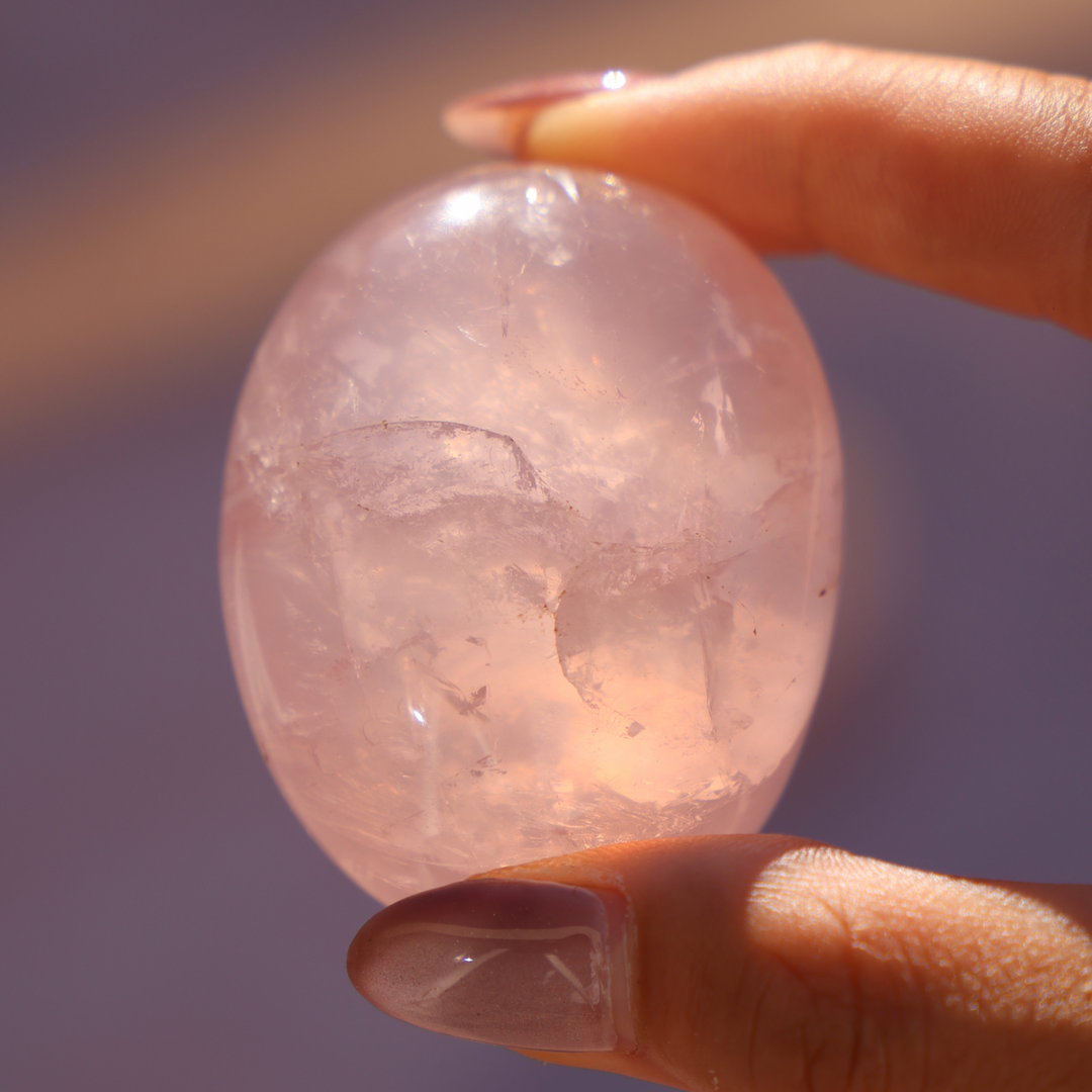 Rose Quartz Palm Stone - Enchantia Muse