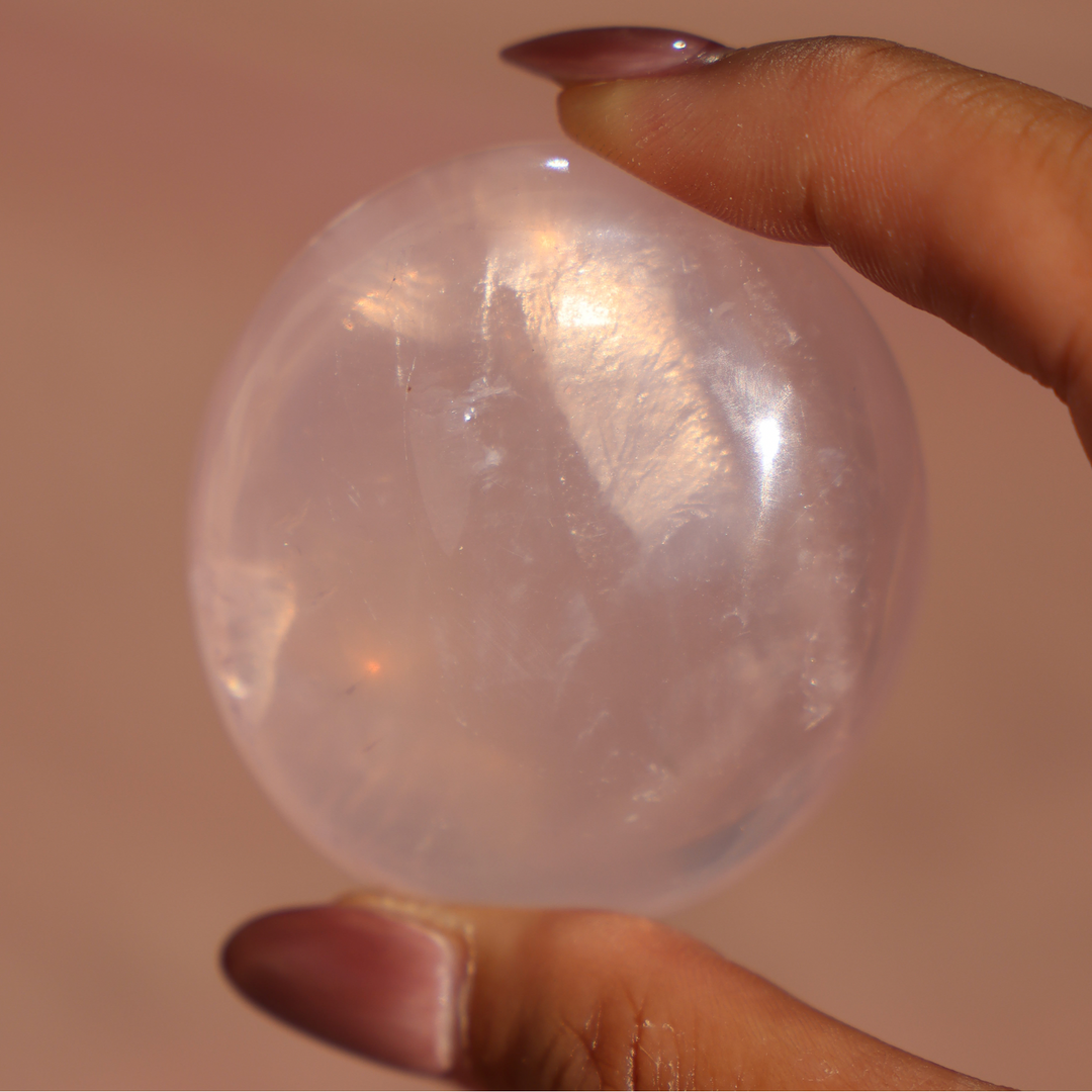 Rose Quartz Palm Stone - Enchantia Muse