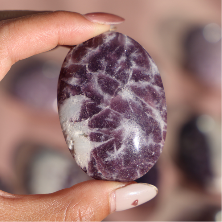 Lepidolite Palm Stone - Enchantia Muse