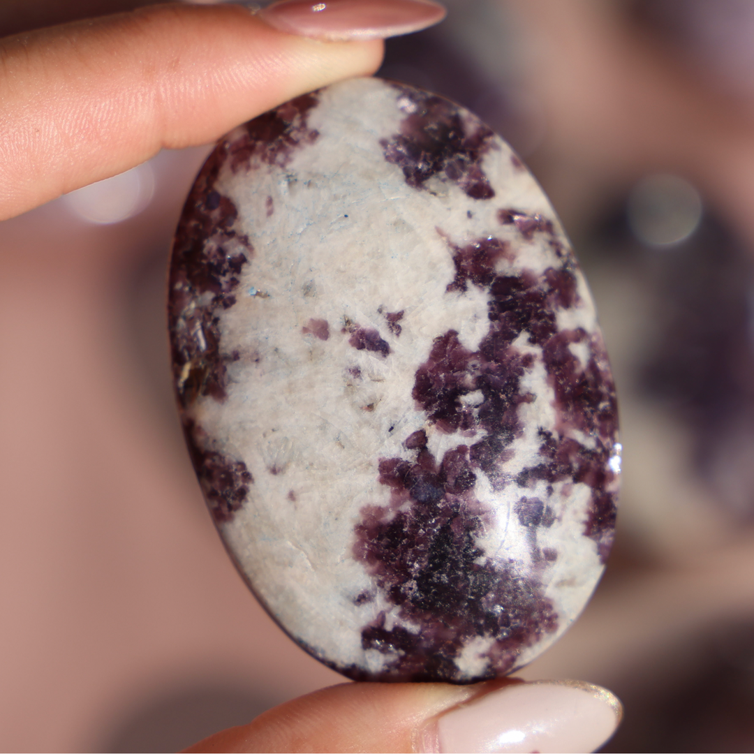 Lepidolite Palm Stone - Enchantia Muse