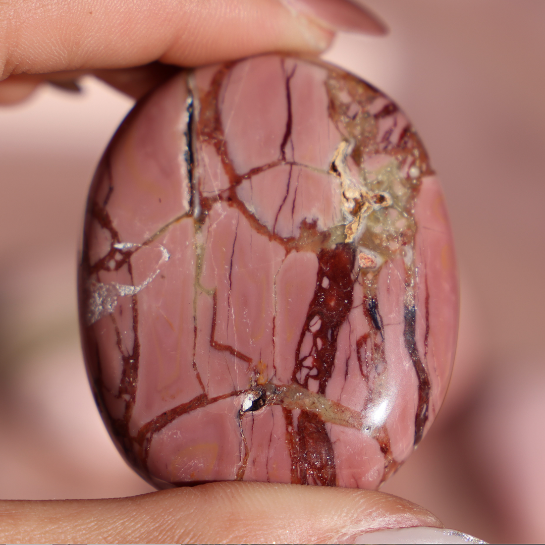 Australian Pink Opal Palm Stone - Enchantia Muse