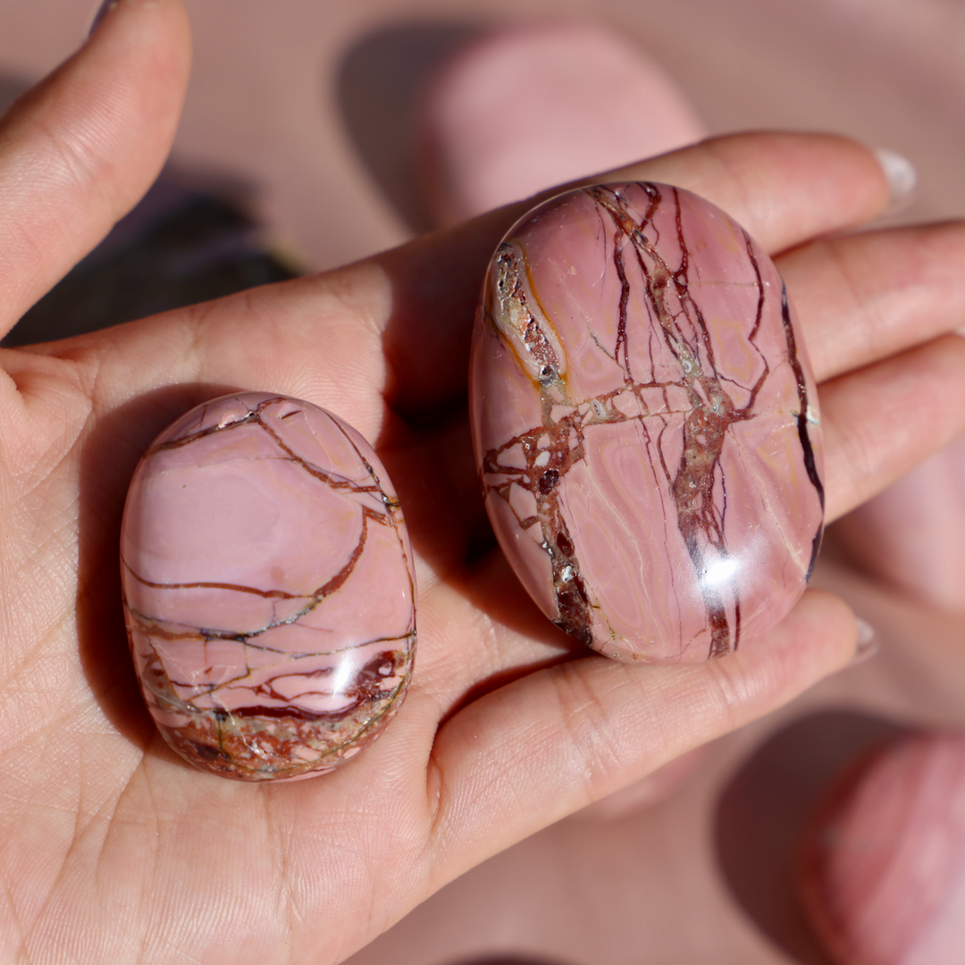 Australian Pink Opal Palm Stone - Enchantia Muse