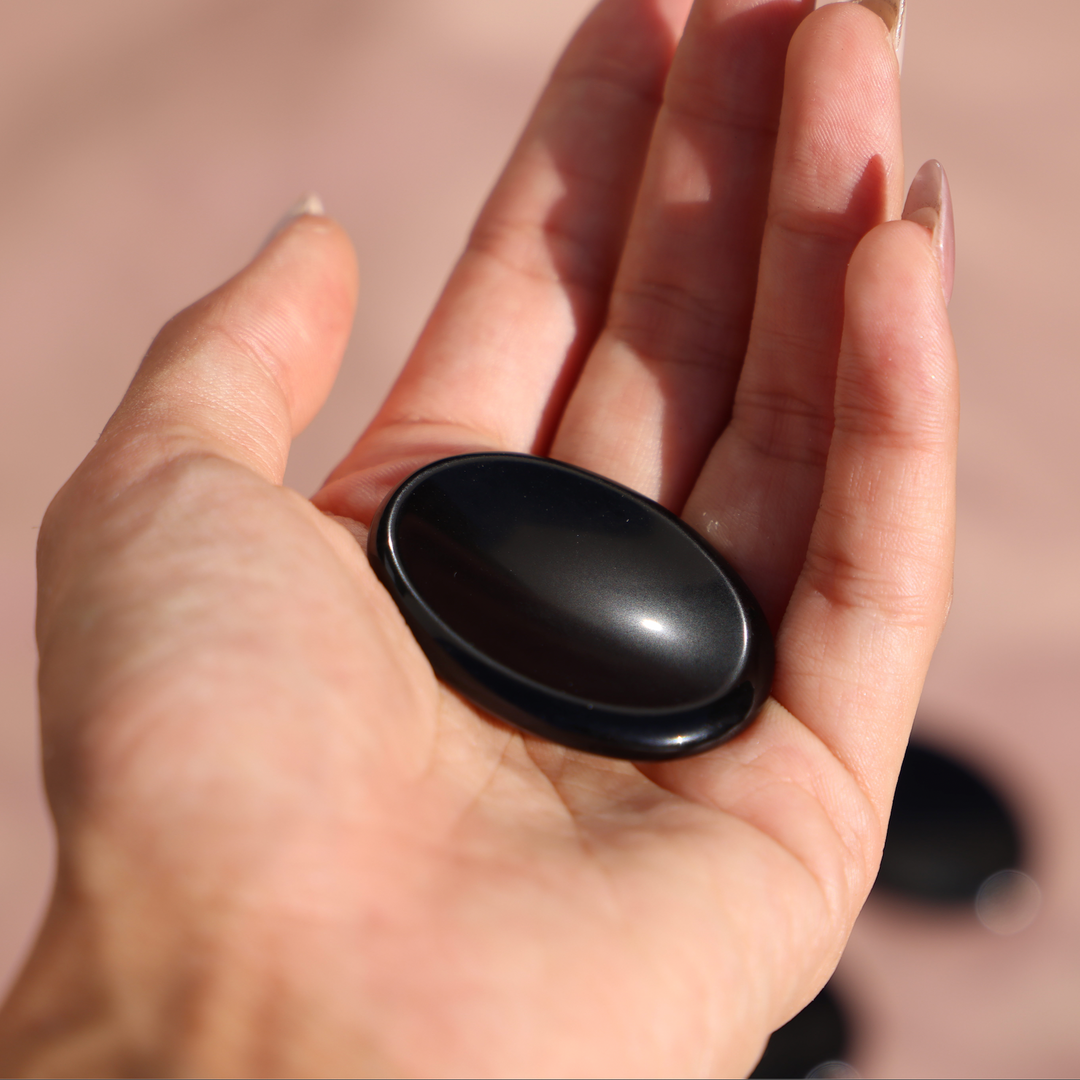 Black Obsidian Worry Stone - Enchantia Muse