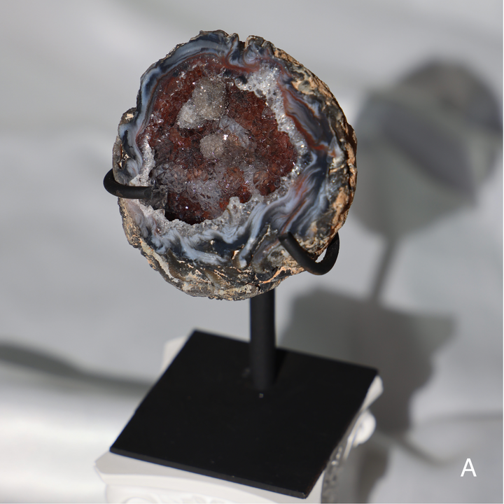 Agate Chalcedony Geode on Stand - Enchantia Muse