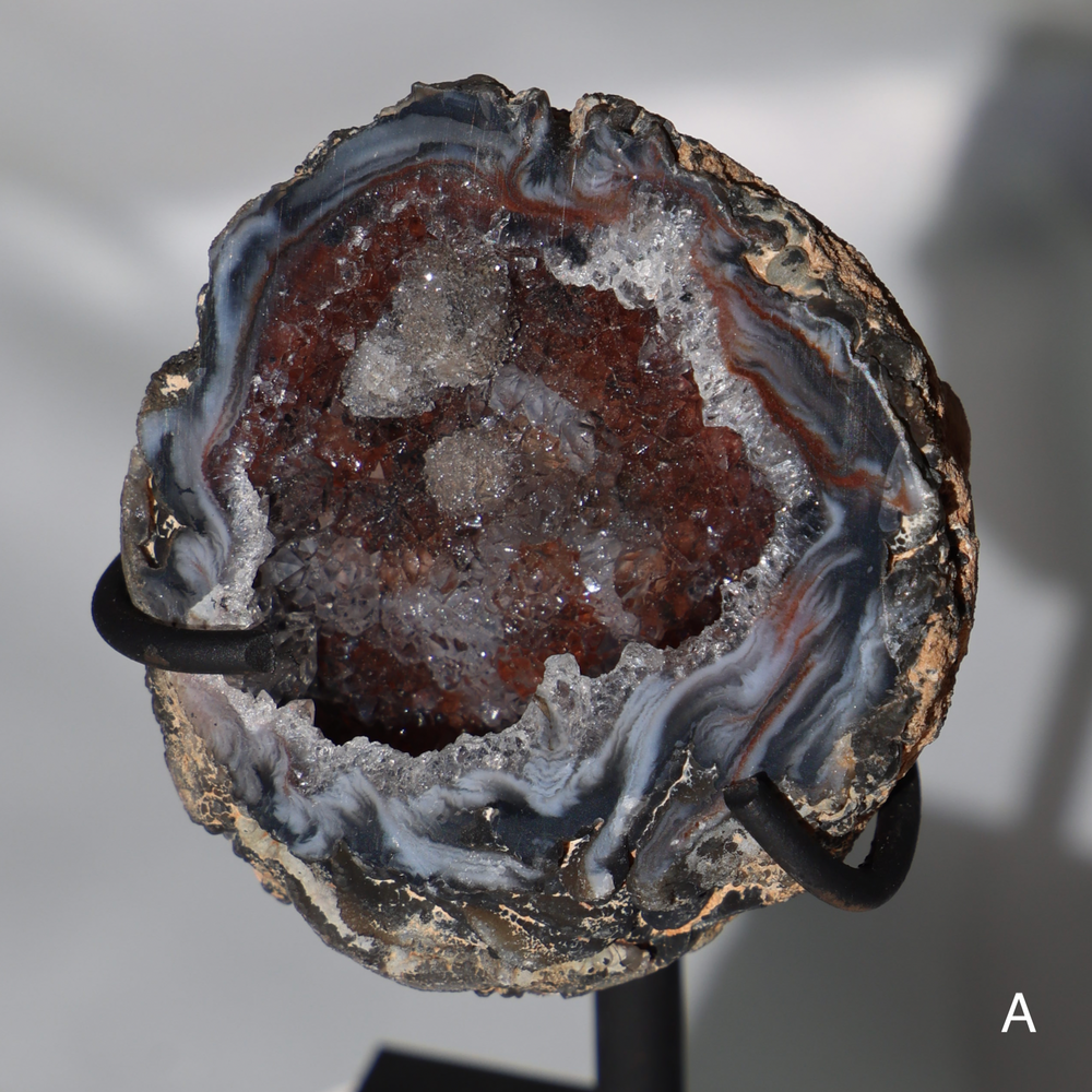 Agate Chalcedony Geode on Stand - Enchantia Muse