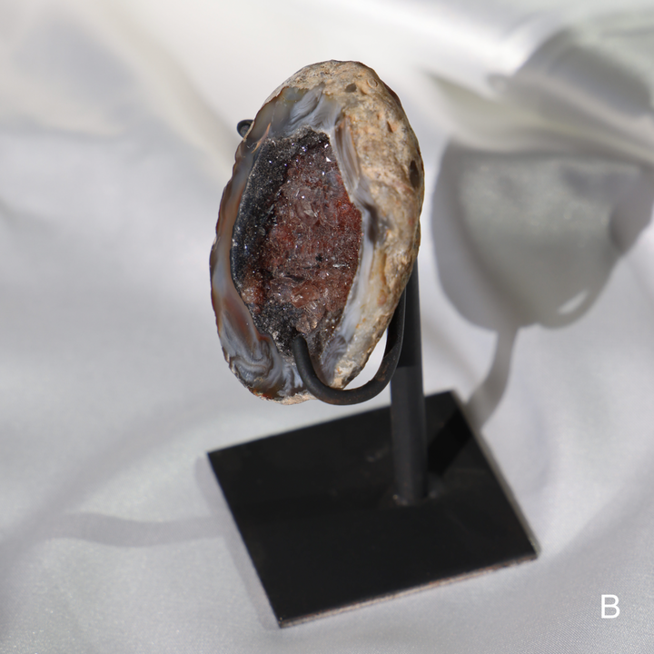 Agate Chalcedony Geode on Stand - Enchantia Muse