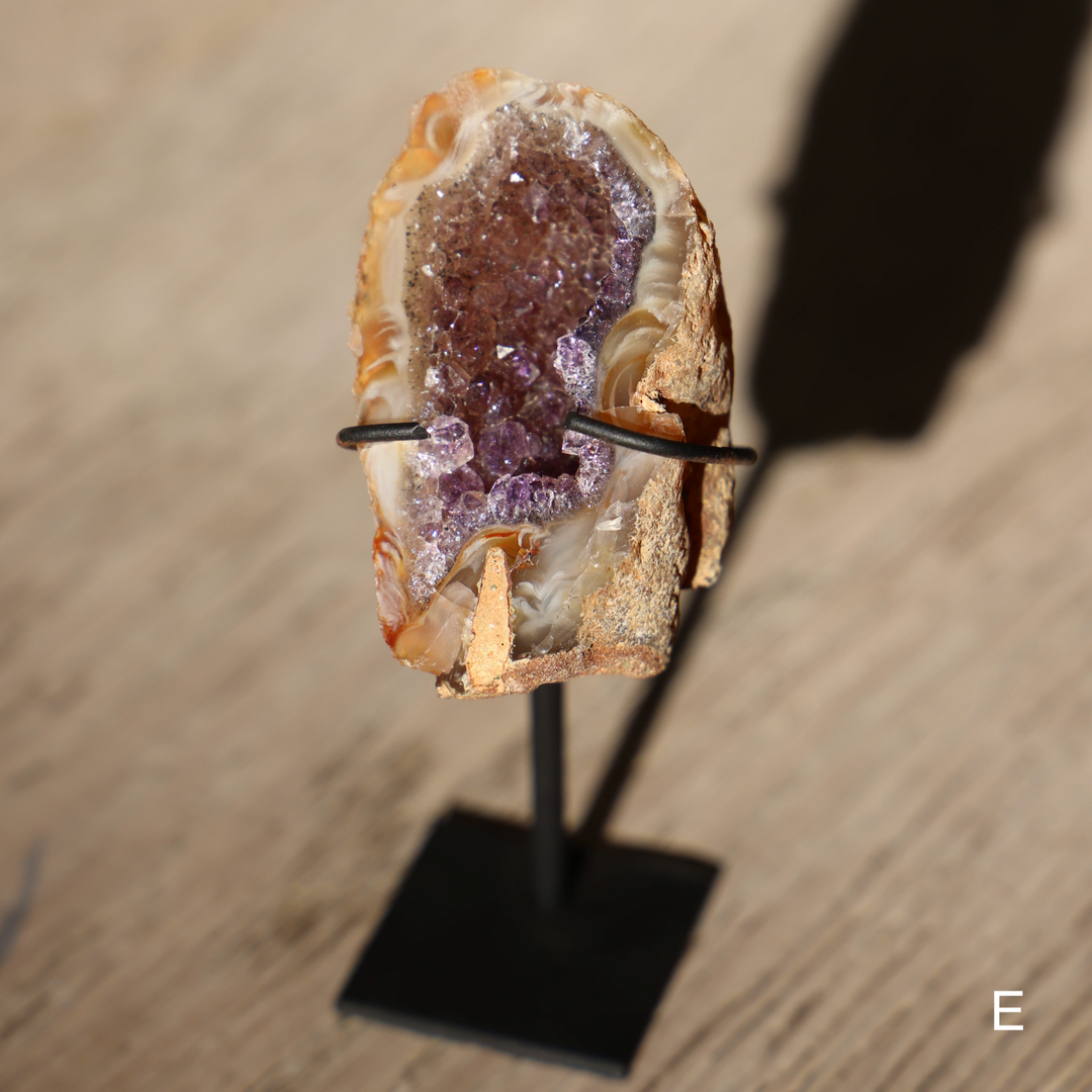 Agate Chalcedony Geode on Stand - Enchantia Muse