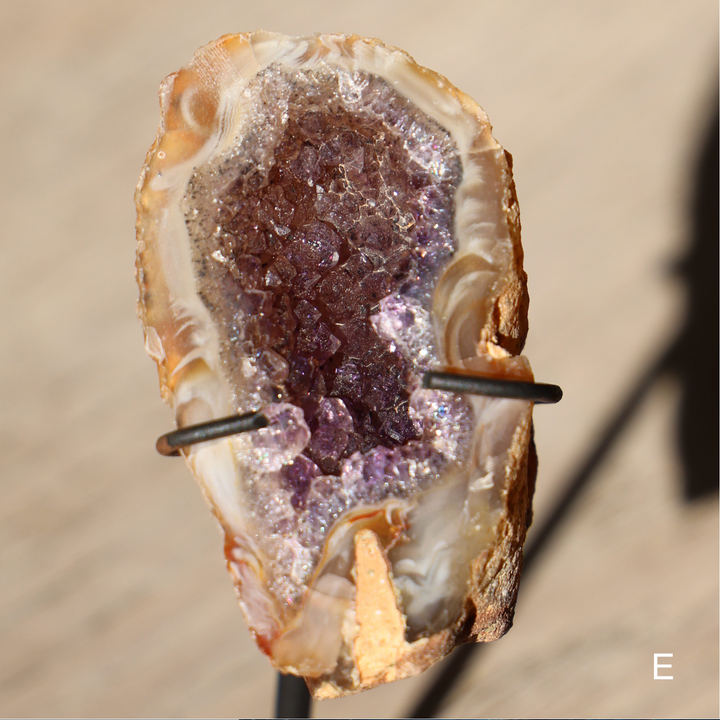 Agate Chalcedony Geode on Stand - Enchantia Muse