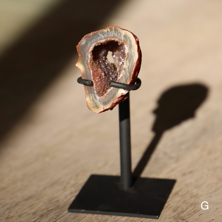 Agate Chalcedony Geode on Stand - Enchantia Muse