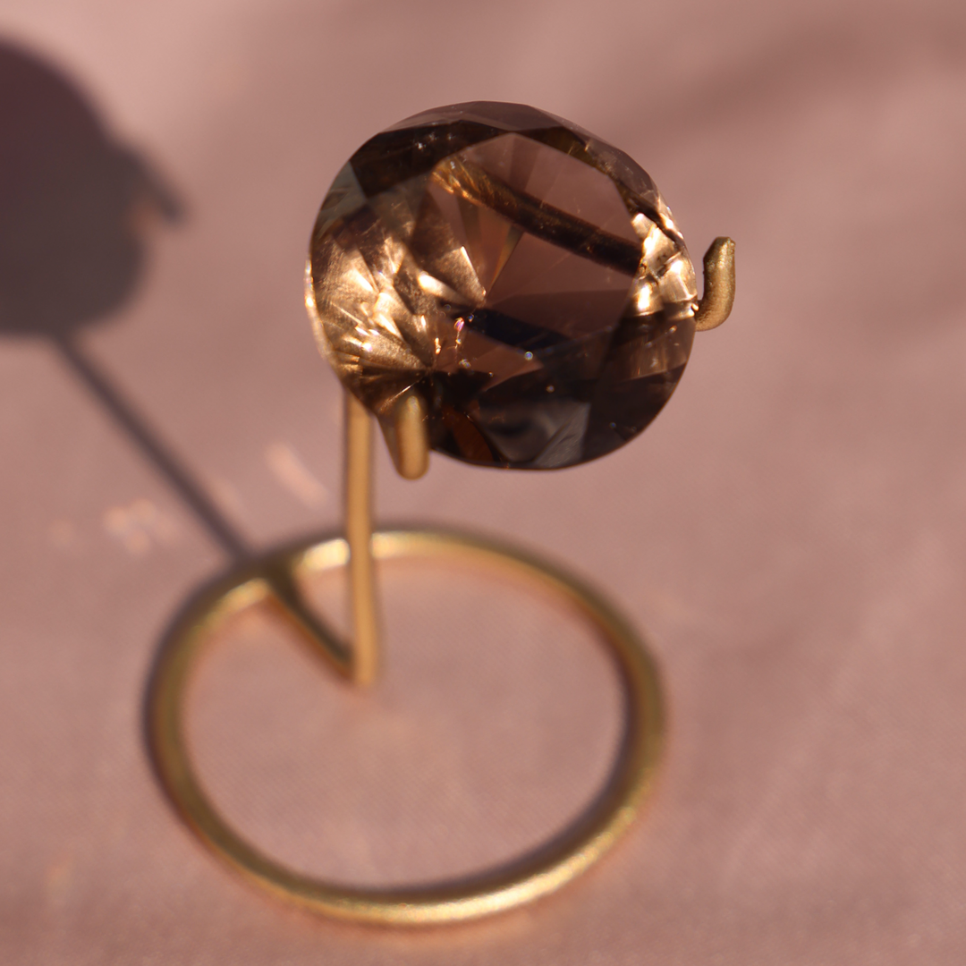 Smoky Quartz Brilliant Diamond on Stand - Enchantia Muse