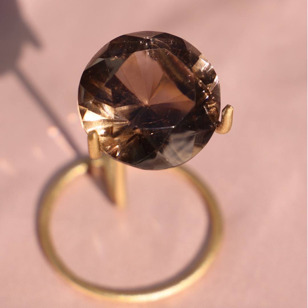 Smoky Quartz Brilliant Diamond on Stand - Enchantia Muse