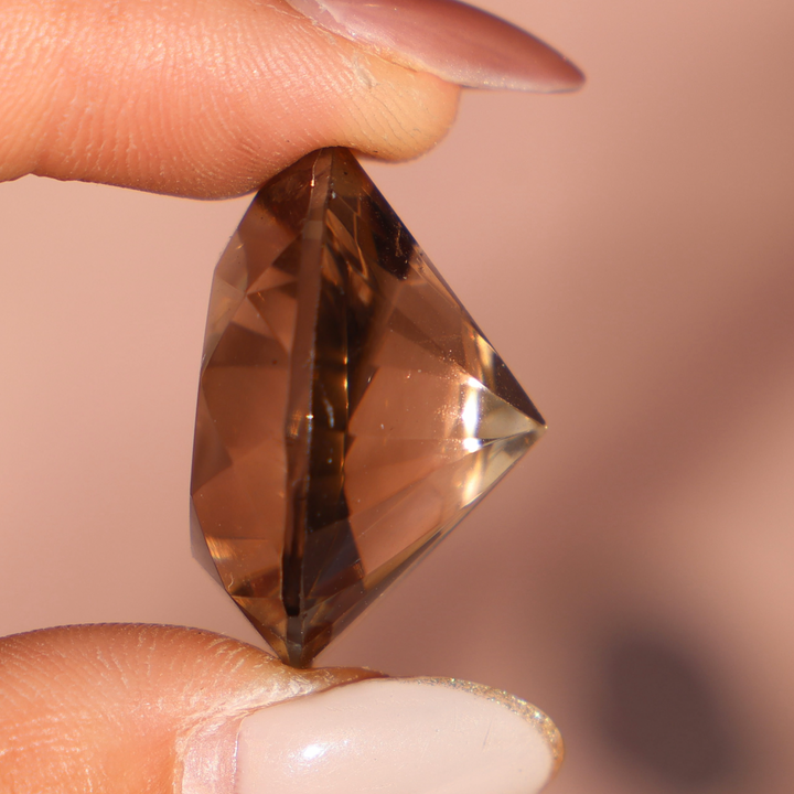 Smoky Quartz Brilliant Diamond on Stand - Enchantia Muse