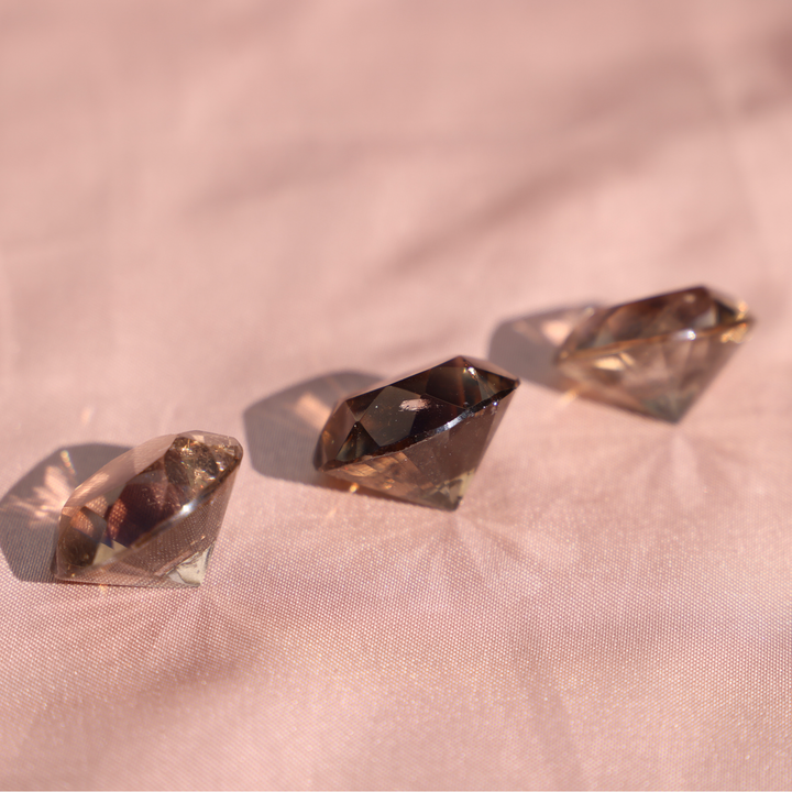 Smoky Quartz Brilliant Diamond on Stand - Enchantia Muse