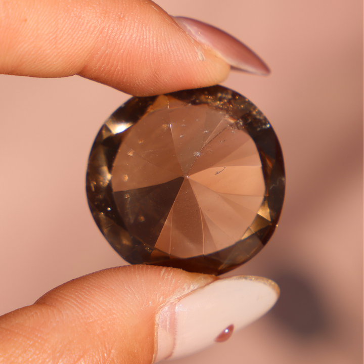 Smoky Quartz Brilliant Diamond on Stand - Enchantia Muse