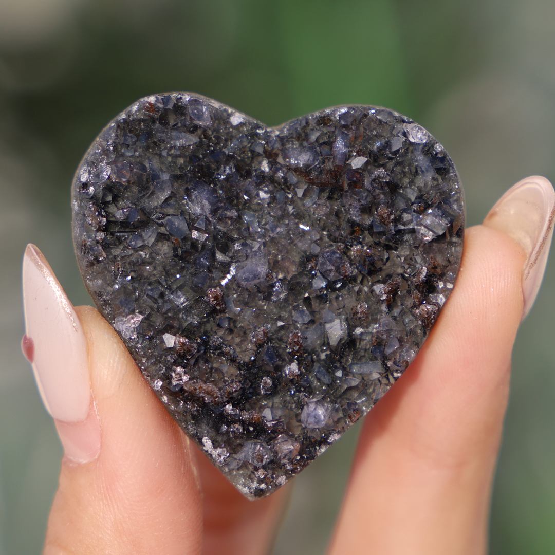 Small Druzy Amethyst Heart With Special Formation - Enchantia Muse