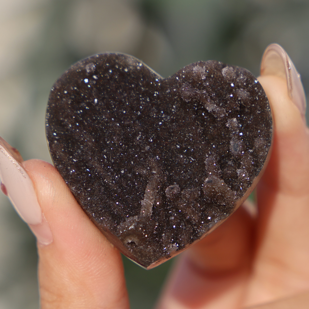 Small Druzy Amethyst Heart With Special Formation - Enchantia Muse