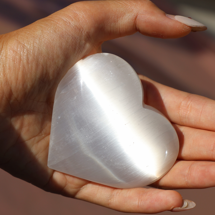 Flashy Selenite Heart - Enchantia Muse