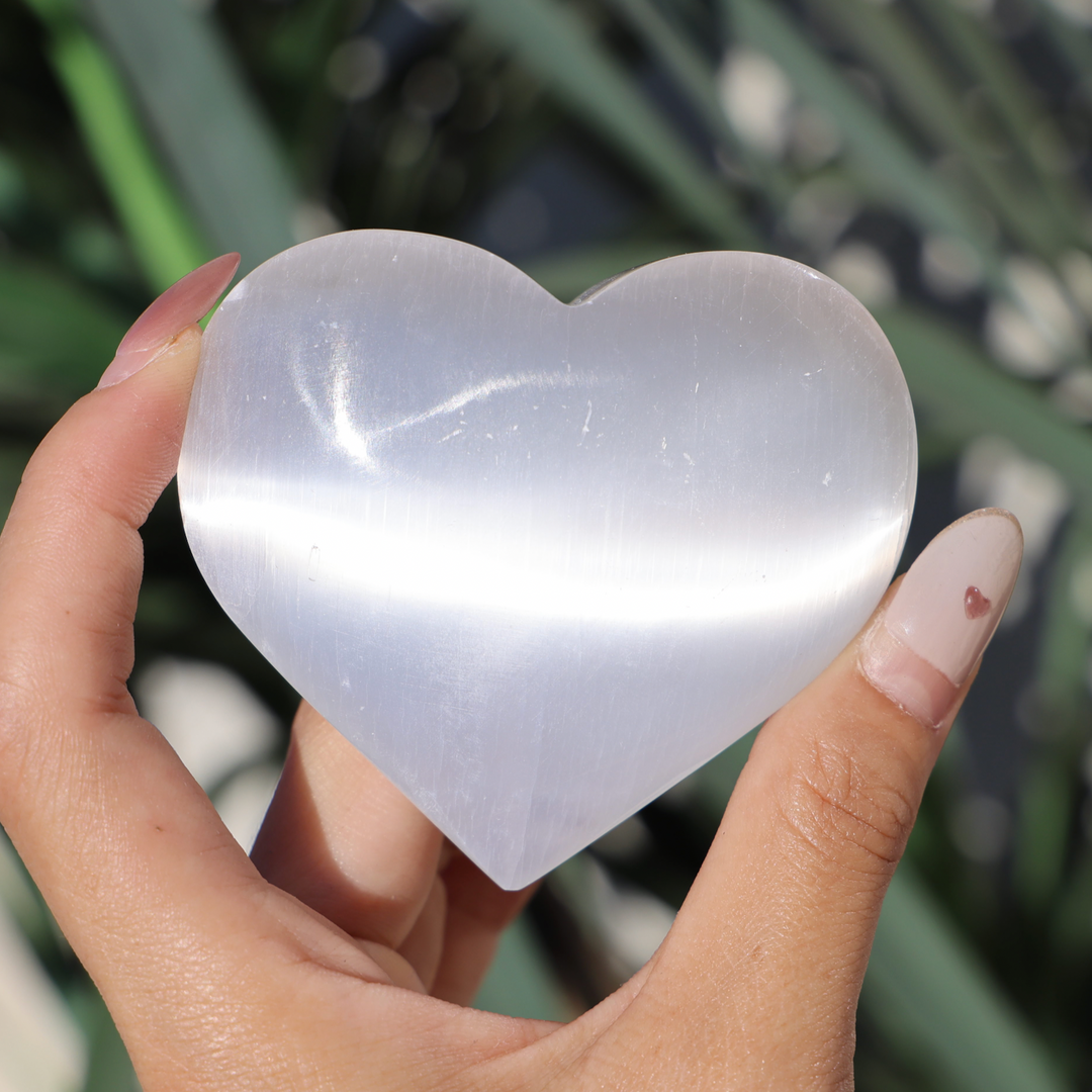 Flashy Selenite Heart - Enchantia Muse