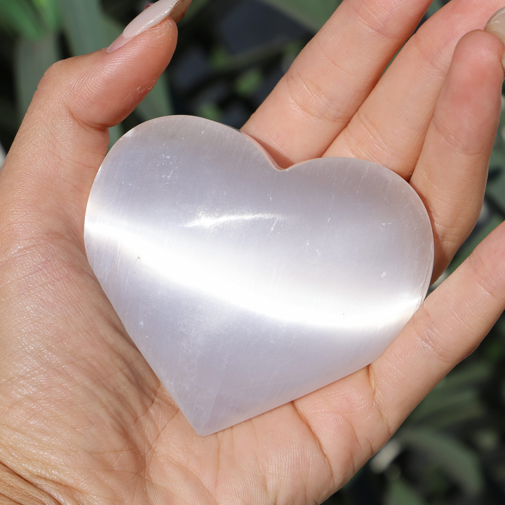 Flashy Selenite Heart - Enchantia Muse