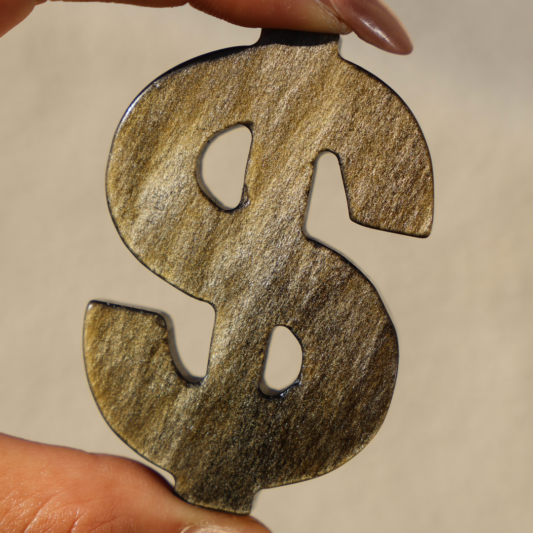 Golden/Silver Obsidian Dollar Sign