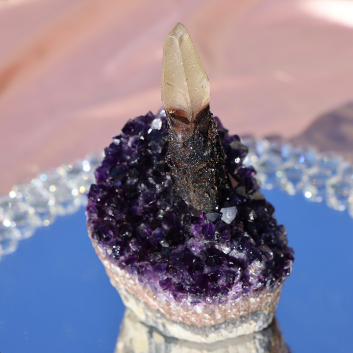 'BIRTHDAY CAKE' Rare Amethyst with Calcite Candle