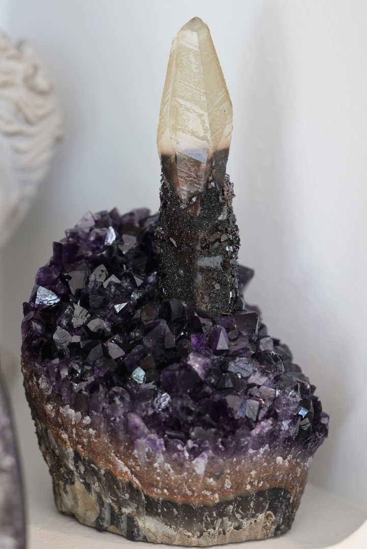 'BIRTHDAY CAKE' Rare Amethyst with Calcite Candle