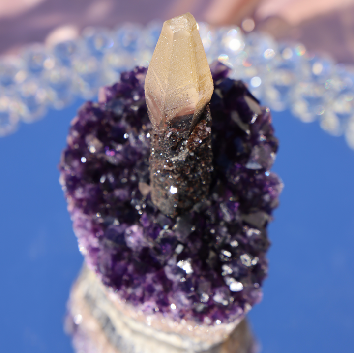 'BIRTHDAY CAKE' Rare Amethyst with Calcite Candle