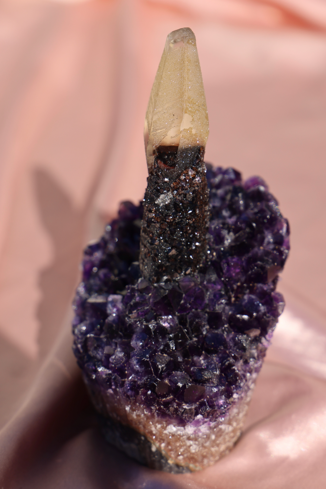 'BIRTHDAY CAKE' Rare Amethyst with Calcite Candle