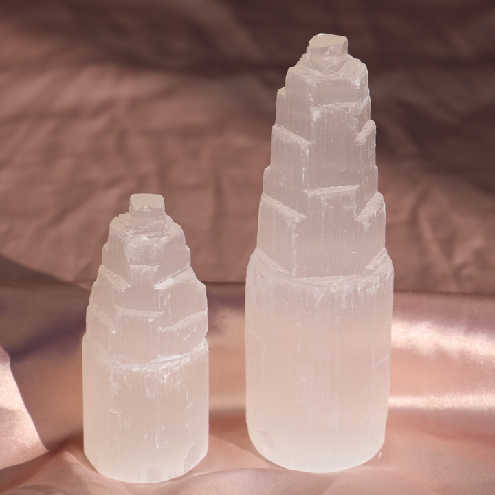 Flashy Selenite Crystal Tower