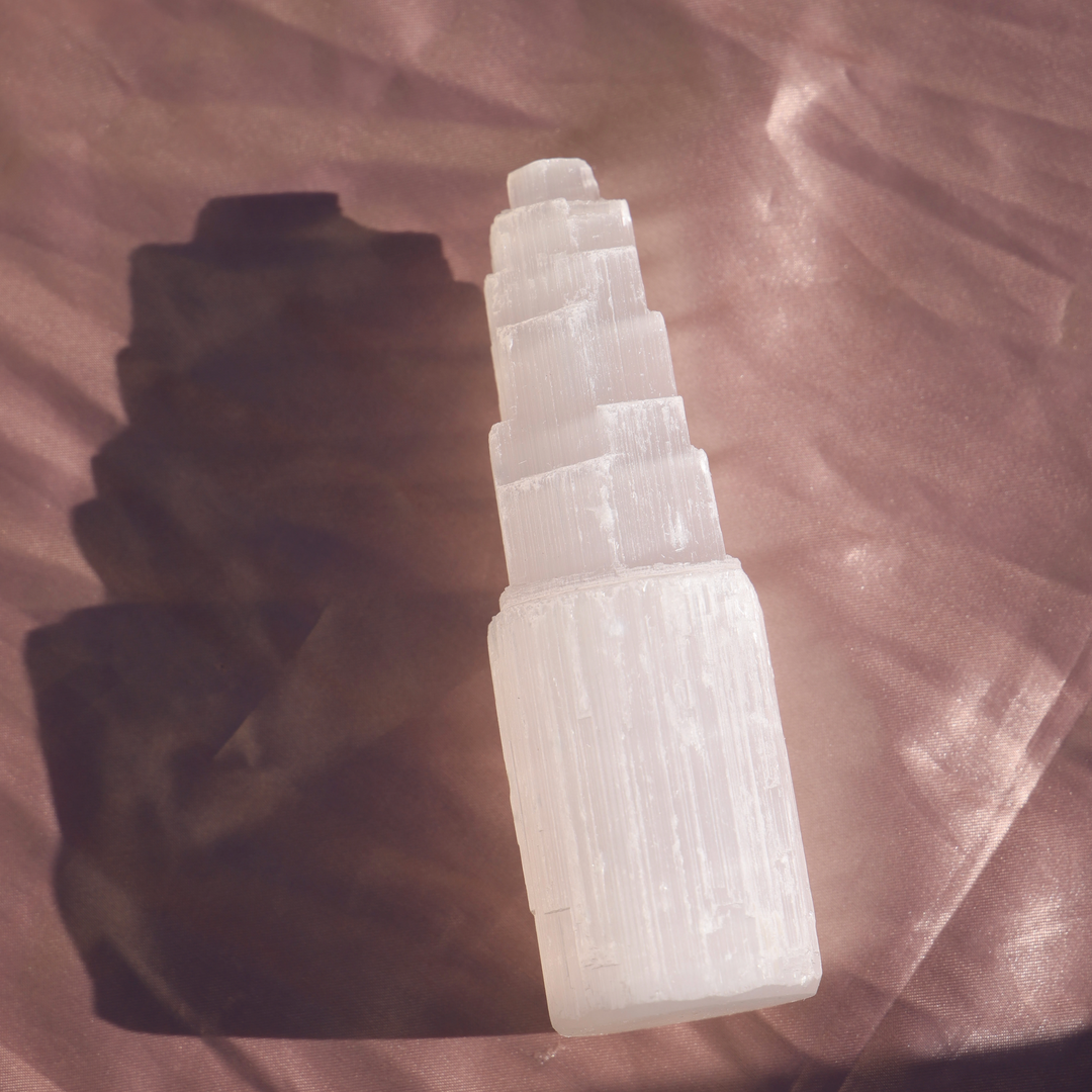 Flashy Selenite Crystal Tower